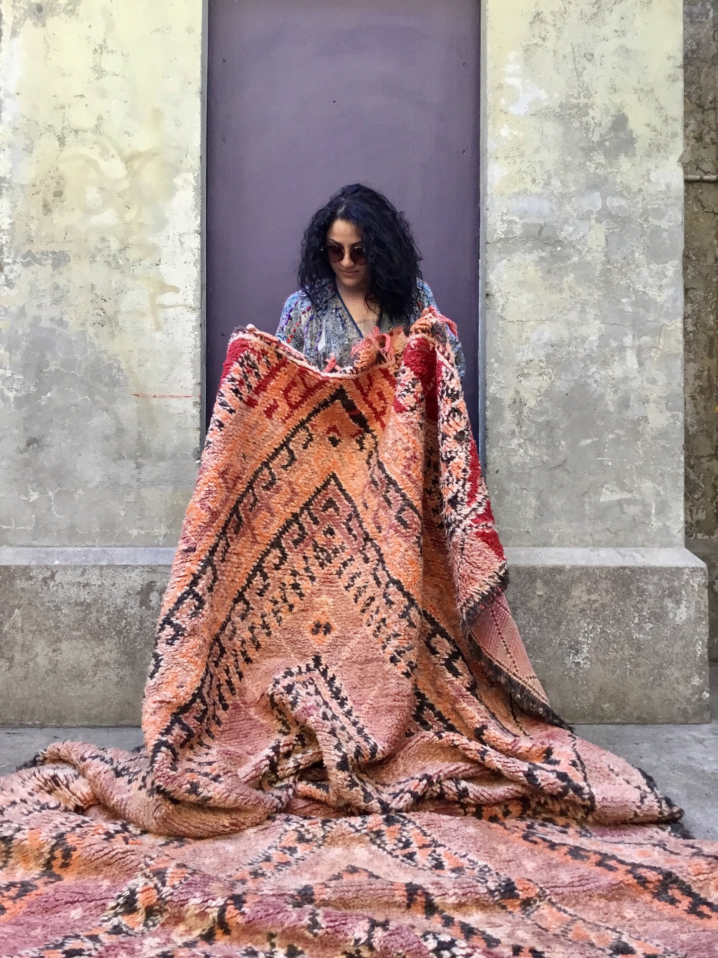 Ruby Beni Mguild Vintage Moroccan Rug