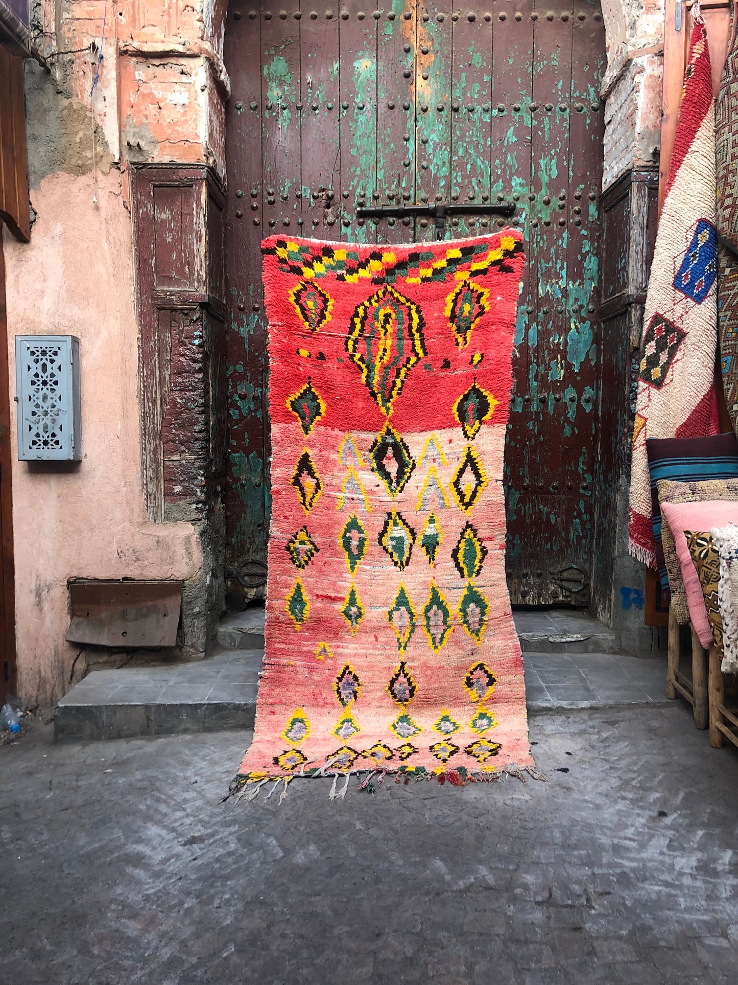 Peachy Boujaad Vintage Moroccan Rug Runner